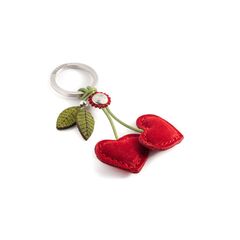 Keyring Two Hearts and Leaves