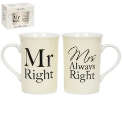 MR & MRS RIGHT MUG - SET OF TWO