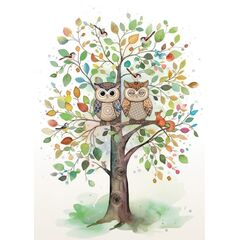 Two Owls Greeting Card