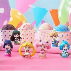 Sailor Moon Ice Cream Party Petit Chara Land 2" Anime Figure 6pcs Set Doll