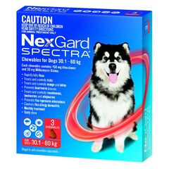 NEXGARD SPECTRA 30.1KG-60KG 3 PACK CHEWABLES FOR DOGS .