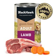 BLACKHAWK DOG GRAIN FREE LAMB CANS 400G.