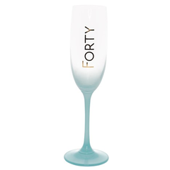 40th Teal Champagne Flute
