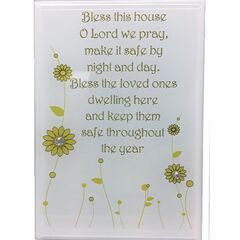 GLASS PLAQUE WITH MOTIF - HOME BLESSING
