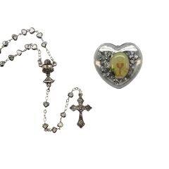COMMUNION ROSARY BEADS WITH CHALICE CENTRE PIECE