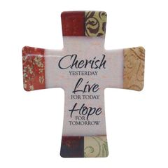 PORCELAIN CROSS - CHERISH LIVE HOPE