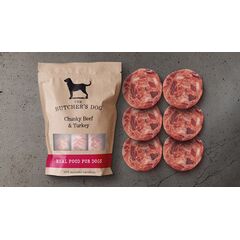 The Butchers Dog Chunky Beef And Turkey 1.5Kg 6 Disc Available In Store or Local Delivery Only