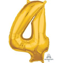 Number 4 Gold Balloon Helium