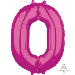 Number 0 Pink Balloon Helium