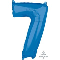 Number 7 Blue Balloon Helium