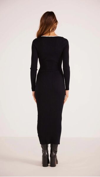 MinkPink Theia Knit Midi Dress (Black, xs)