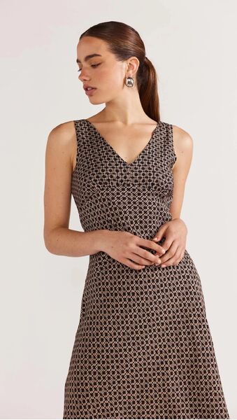 Staple The Label Lexi Bias Maxi Dress (Geometric, S)