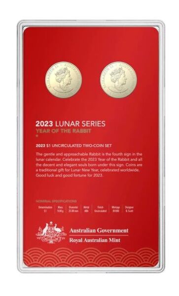 Lunar Year of the Rabbit - $1 Uncirculated 2 coin set 2023