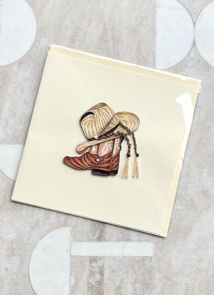 Wild West Paper Quilled Greeting Card