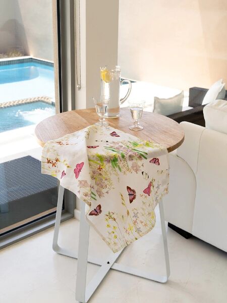Koh Living Linen Tea Towel - Wild Orchid Blush