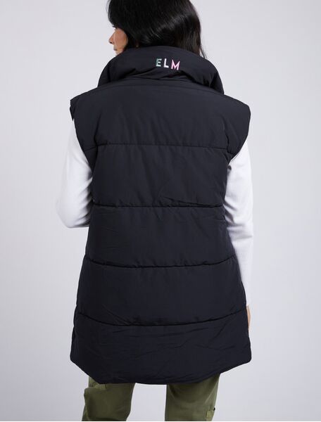 Elm Vest Puffer Longline Black (Small)