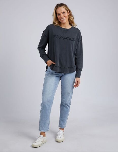 Foxwood Washed Simplified Crew (Washed black, 8)