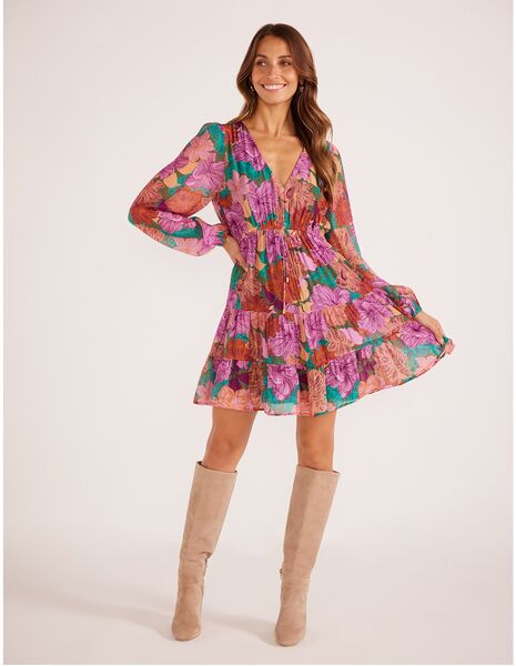 MinkPink Zora Mini Dress (Fall Floral, xs)