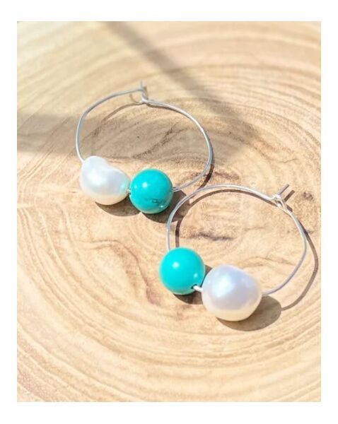 BETTY TURQUOISE MAGNESITE EARRING - STERLING SILVER