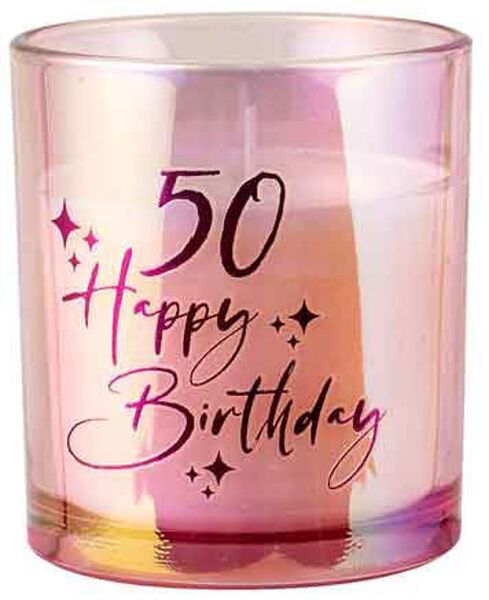 50th Pink Chrome Candle Vanilla