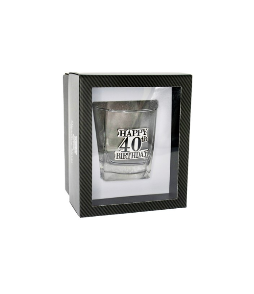 40th Birthday Scotch Glass - TSK Giftware