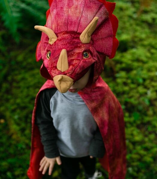 Great Pretenders Red Triceratops Hooded Cape 4-5years