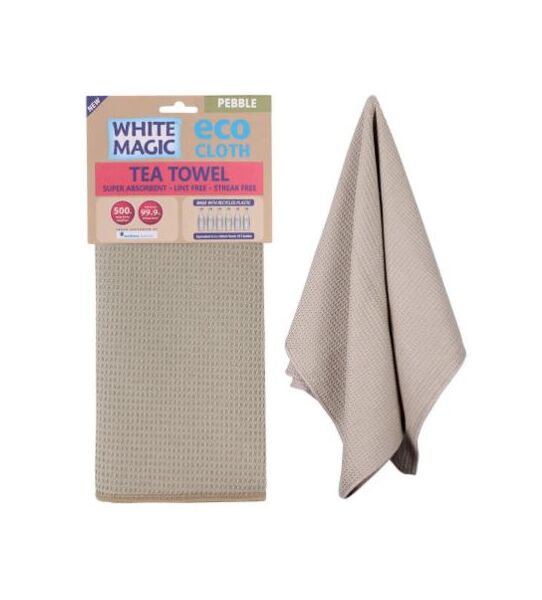 White Magic - Eco Cloth Tea Towel - Pebble