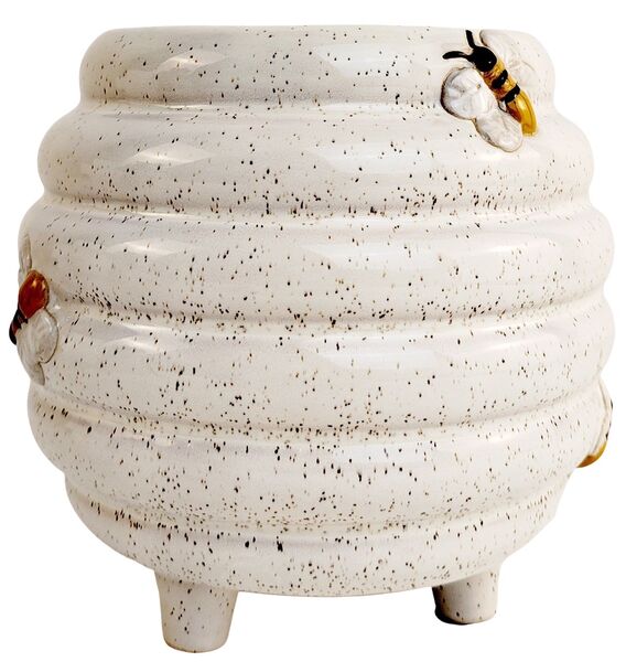 Pot Beehive White & Sand 15cm