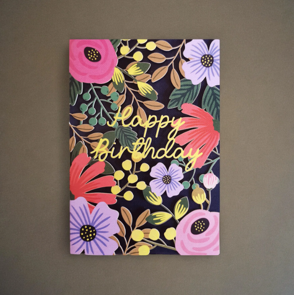 Floral Happy Birthday Paper Cut 3d Greeting Card
