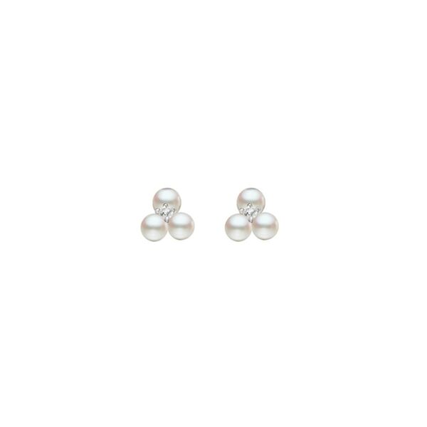 Sterling Silver Synthetic Pearl Stud Earring - Silver