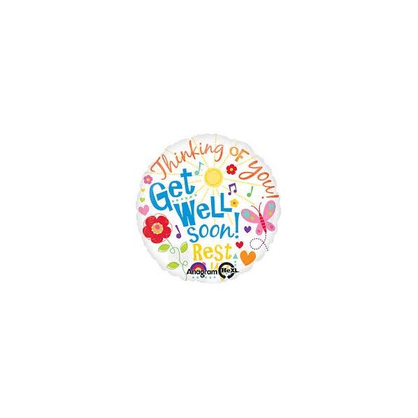 Thinking Of You Get Well Soon Foil Balloon Helium