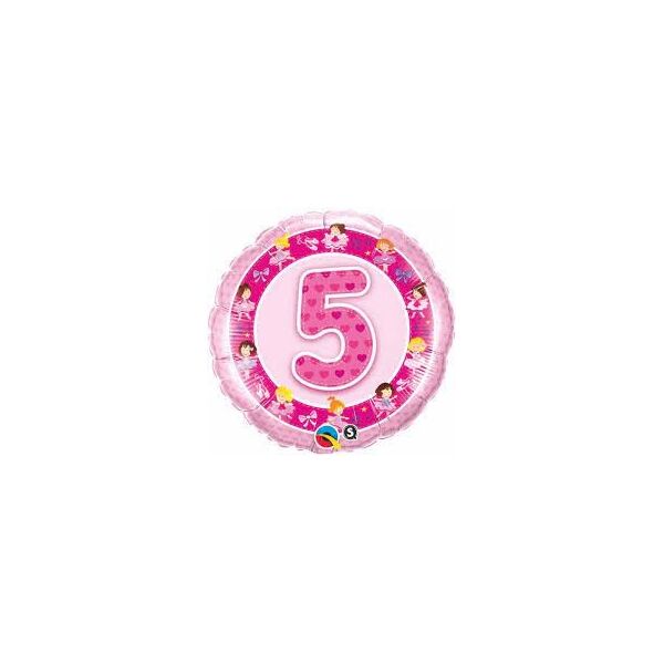 Number 5 Pink Foil Balloon Helium