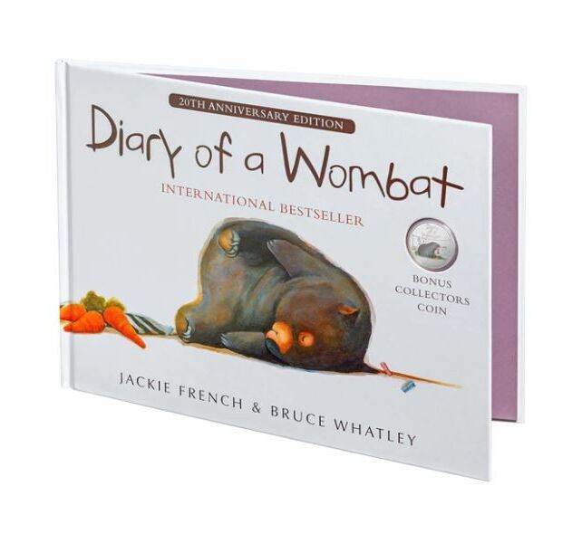 20th Anniversary Diary of a Wombat 2022 - Special Edition Book 20c Coloured Uncirculated Coin