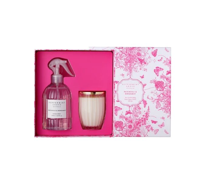 Peppermint Grove Patchouli & Bergamot Candle & Room Spray Gift Set