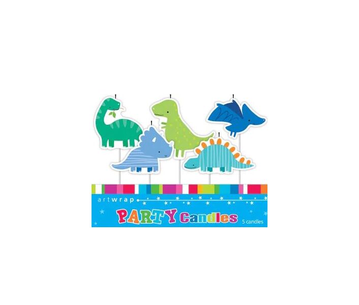 Dinosaurs Birthday Candles 5 Piece Pack