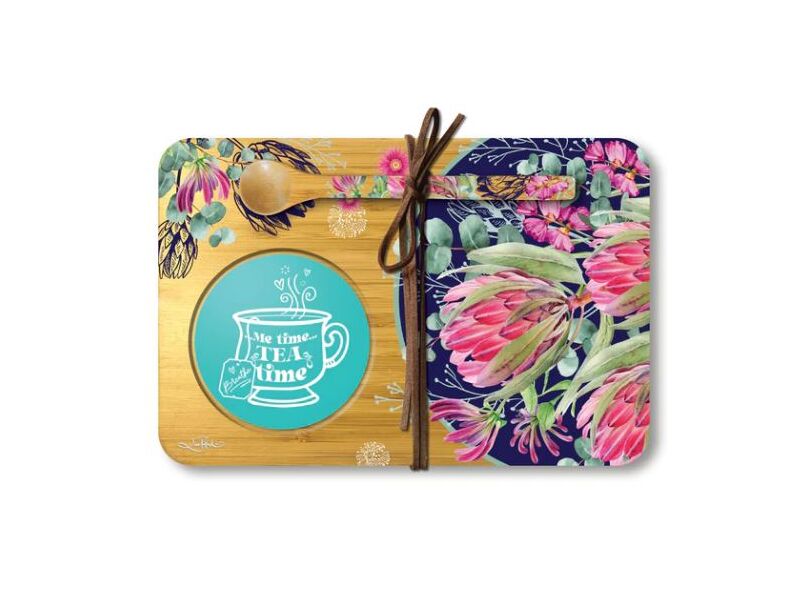 Bamboo Tea Time Tray With Spoon Blushbeauty