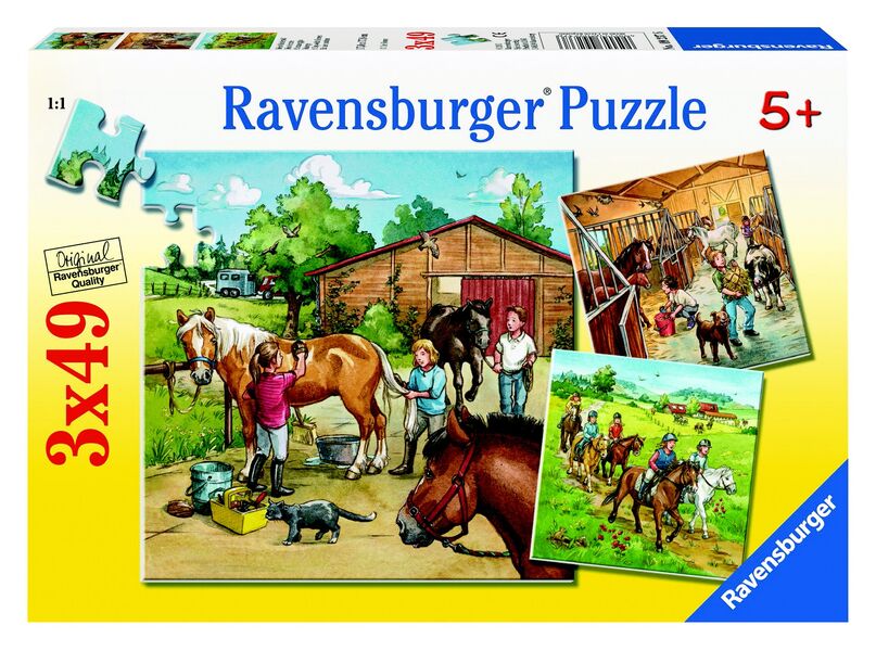 RBURG - A DAY WITH HORSES PUZZLE 3X49PC